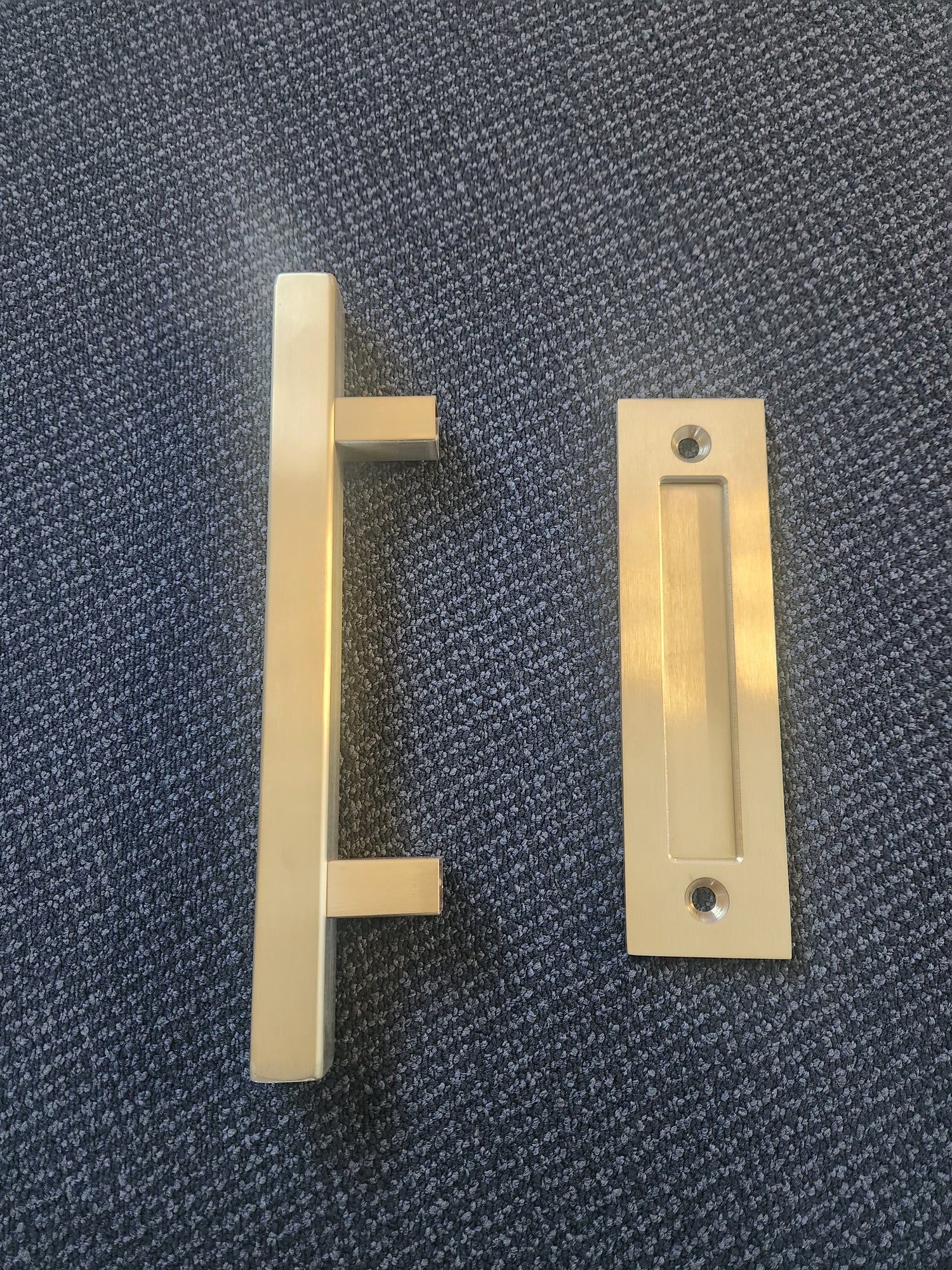 Barn Door Square Handle 300mm Satin Gold