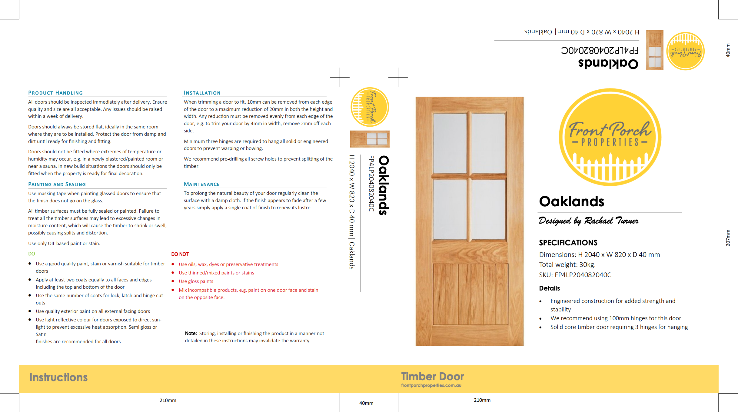 Oaklands External Door by Front Porch Properties Brisbane Doors
