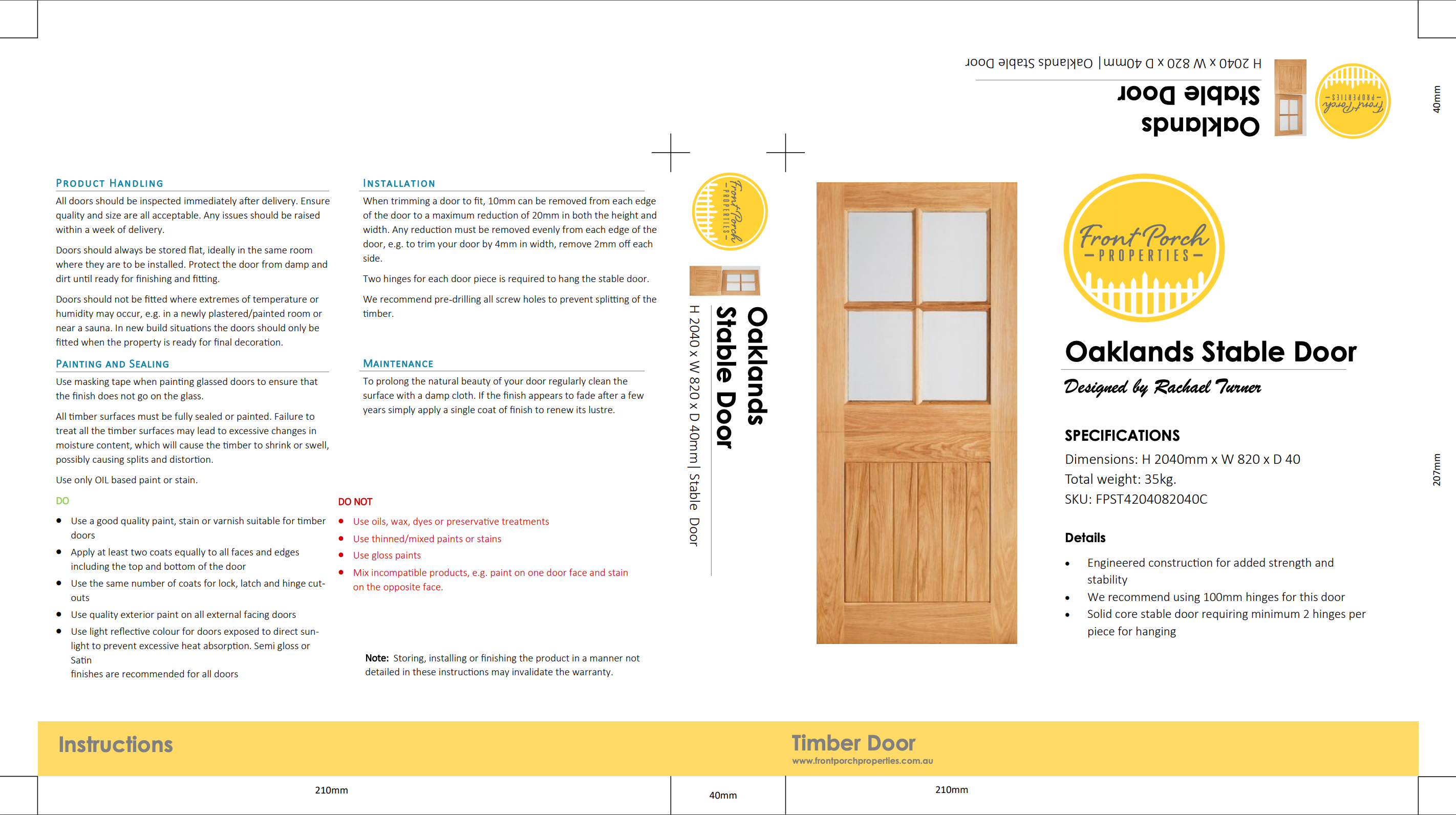 Oaklands Stable Door | Front Porch Properties Doors Brisbane