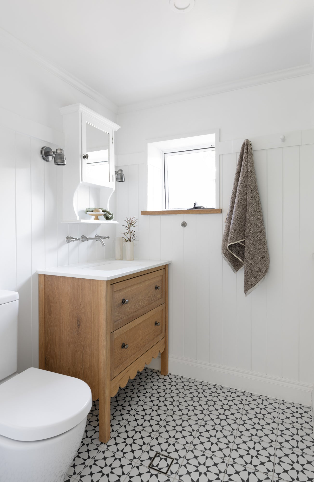 Oak Scalloped Vanity