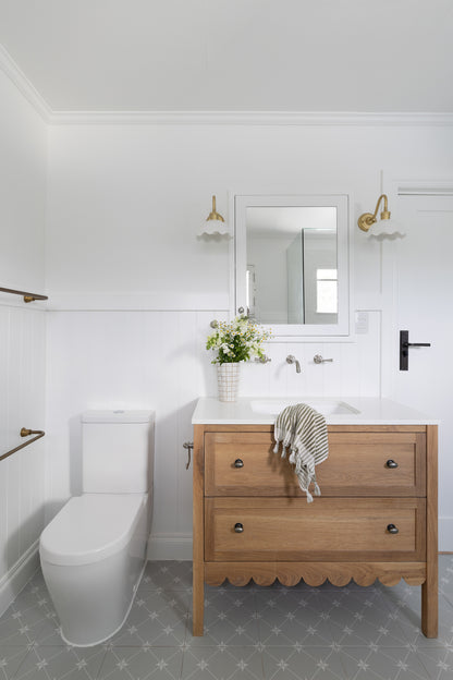 Oak Scalloped Vanity