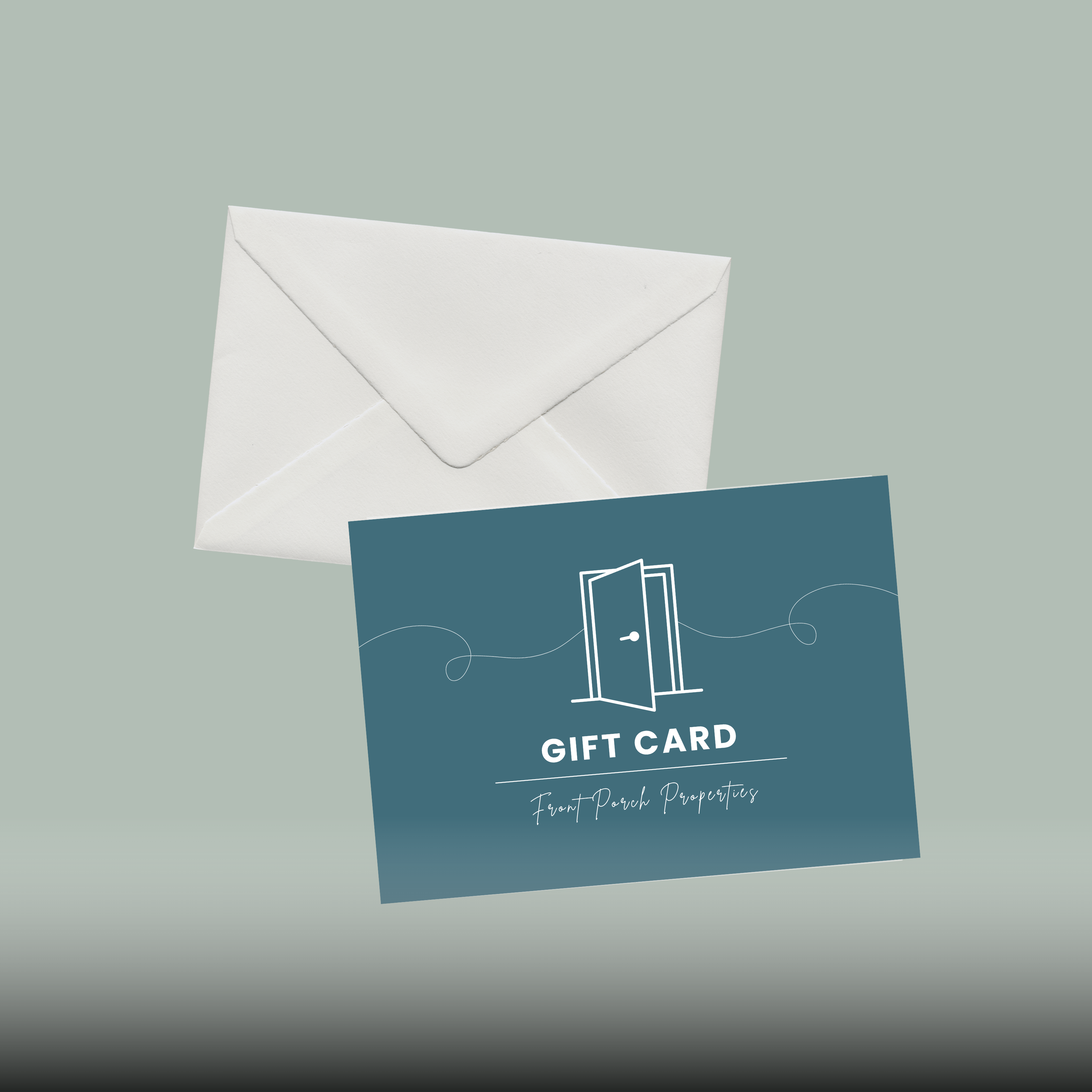 Gift card with envelope on a gray background