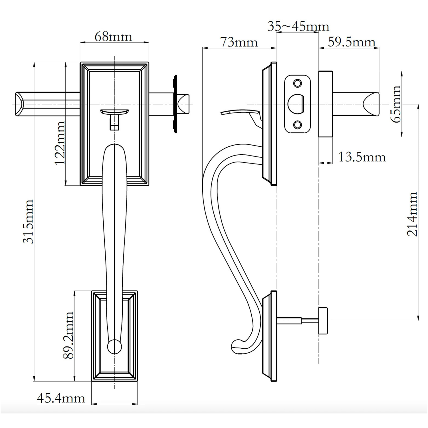 Madison Entry Handle Set