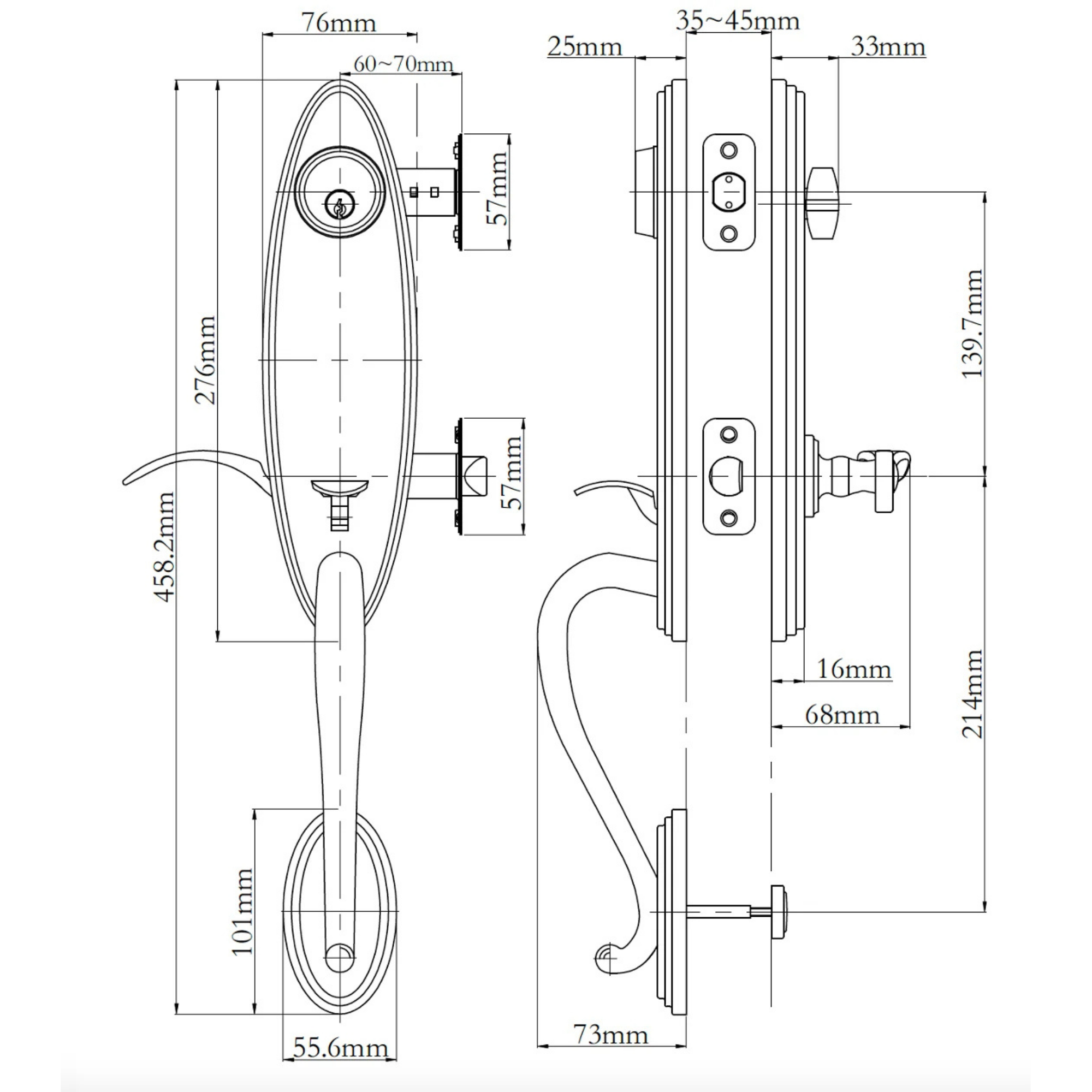 Charente Entry Handle Set