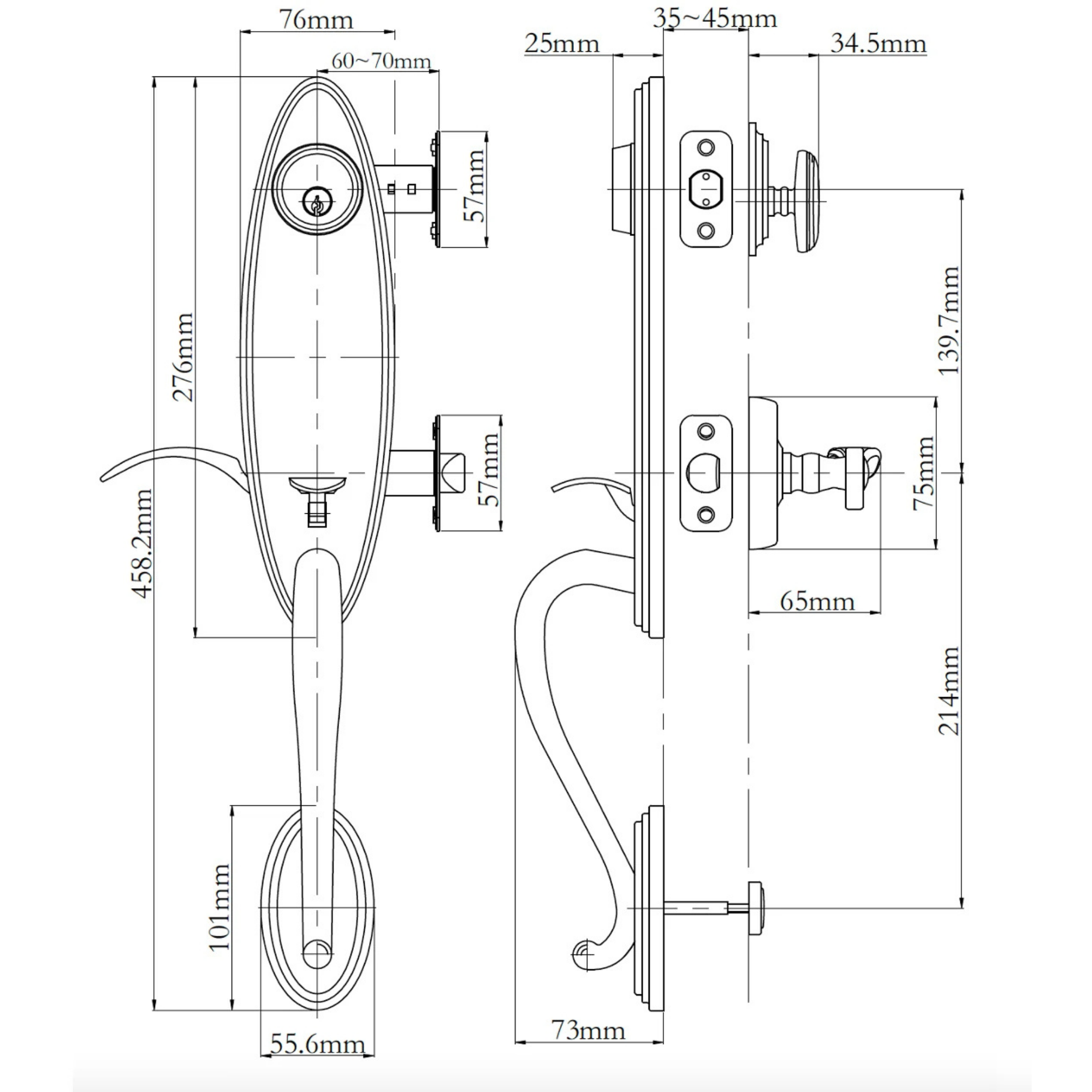 Charente Entry Handle Set