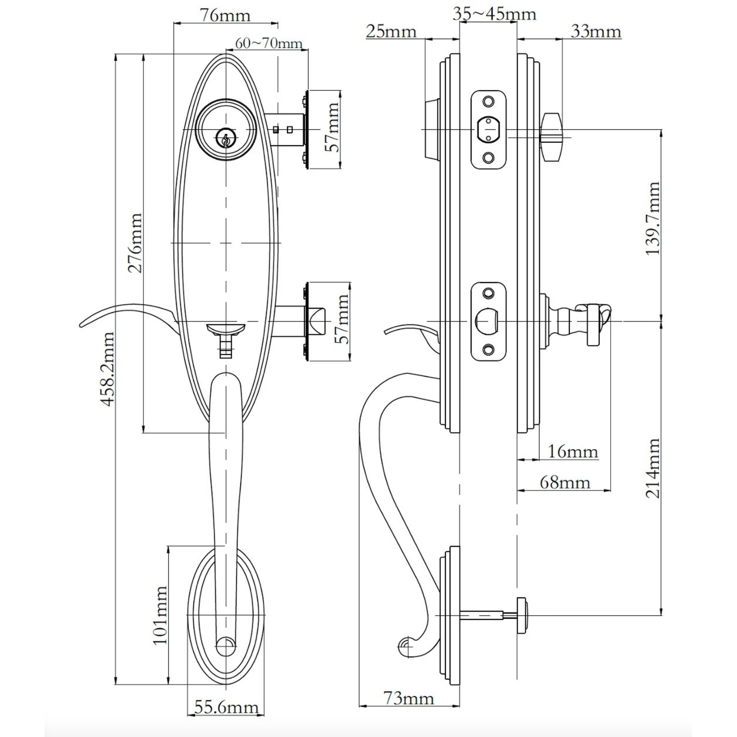 Loire Entry Handle Set