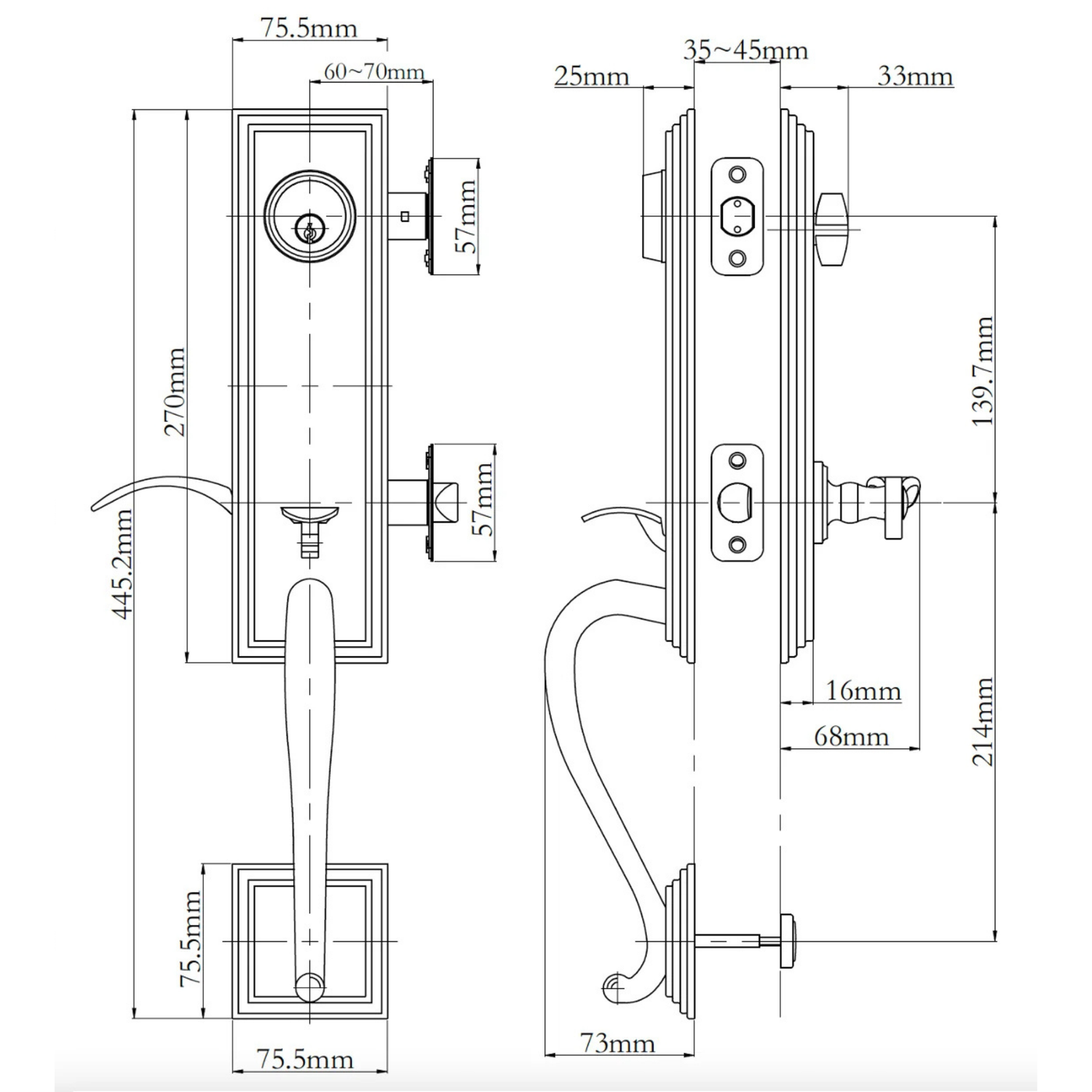 Seine Entry Handle Set