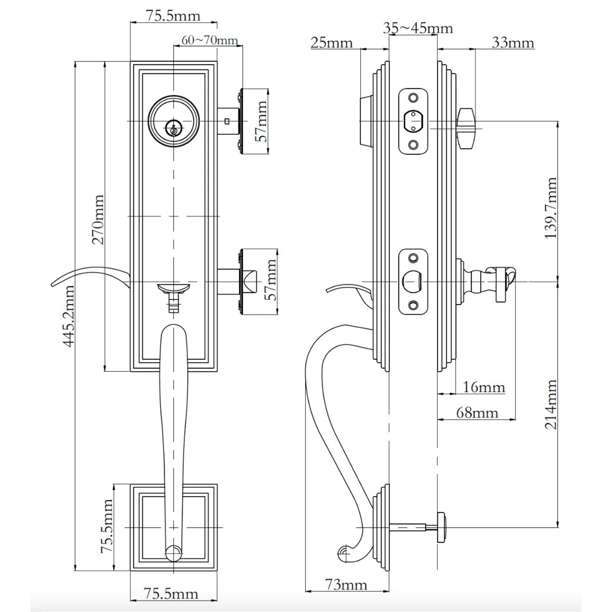 Seine Entry Handle Set