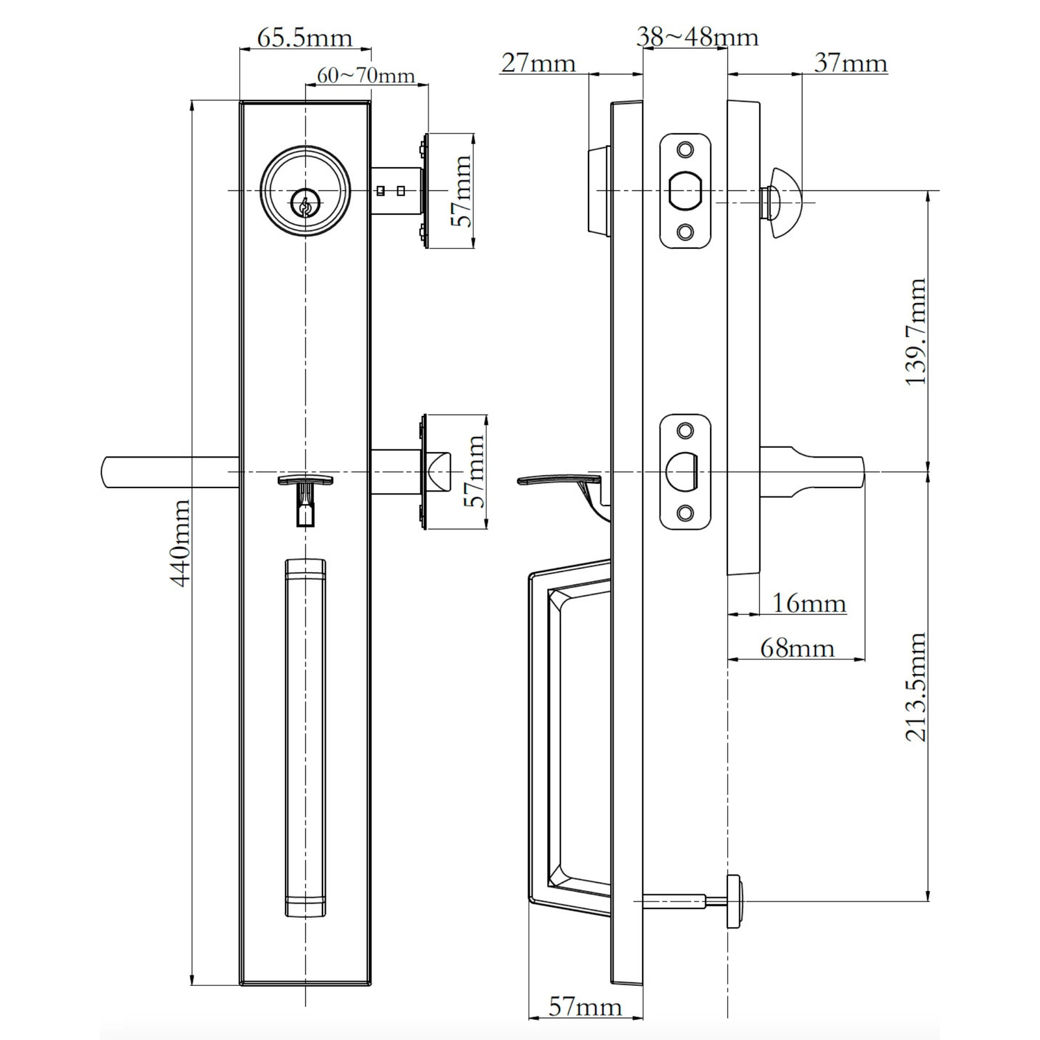 Montpellier Entry Handle Set