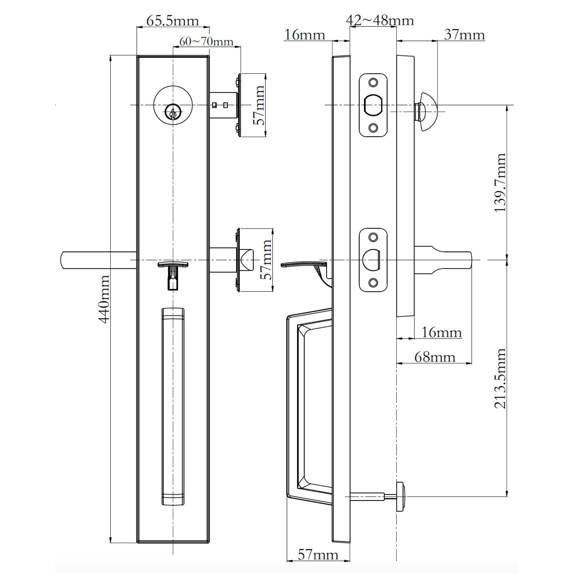 Montpellier Entry Handle Set
