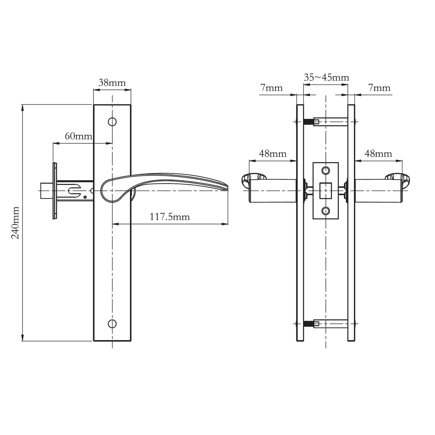 Curva Long Plate (Modern Square)