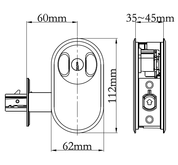 Lockable Cavity Door Lock